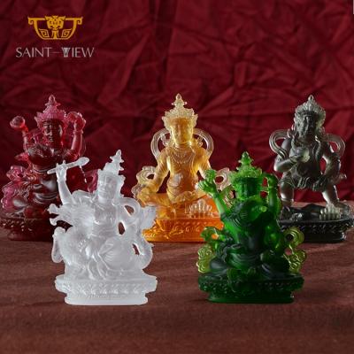 China China Factory Wholesale Five Ways God of Wealth Crystal Buddhism Statue Figurine for sale