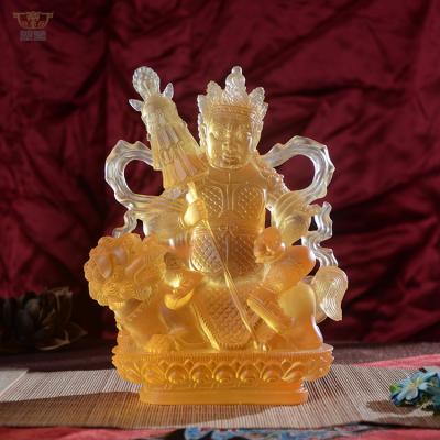 China China Glass Tibetan Lion Zambala God Of Wealth Buddha Statue Home Decor for sale