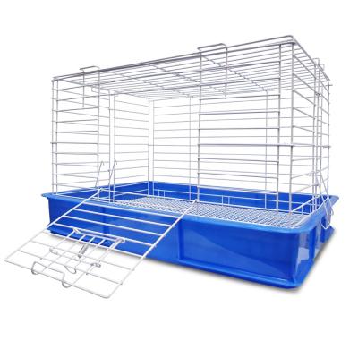 China Indoor Poultry House Hutch Portable Outdoor Small Animal Rabbit Pet Rabbit Cage Breathable Metal Carriers With Tray for sale