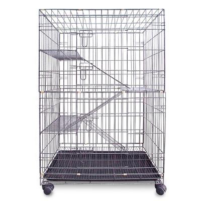 China Bold Layer Wheeled Multi-Layer Breathable Cat Cage Reptile Terrarium Cage 4 Mobile Foldable for sale