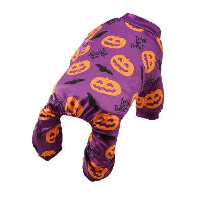 China Autumn Winter Pet Apparel Skull Pumpkin Bat Print Pet Halloween Costume Viable for sale