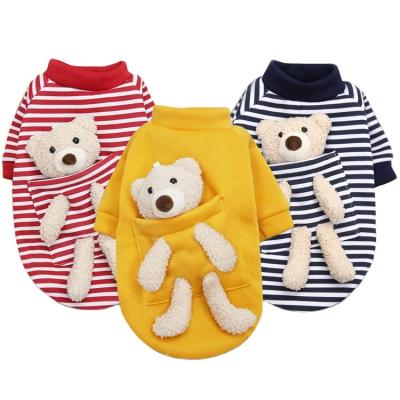 China Cute Sustainable Pet Bear Pocket Wool Sweater Winter Dog Clothes Warm Dog Clothes for sale