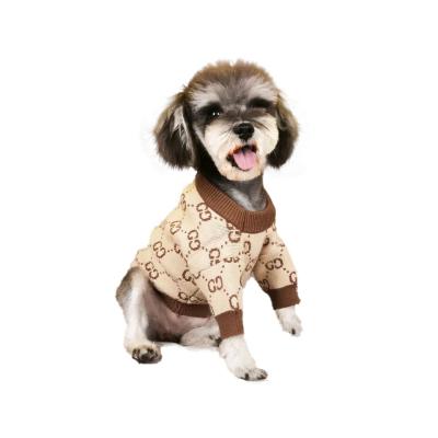 China Fashionable Tide Viable Wholesale Luxury Brand Knit Dog Sweater Thickened Cat Dog Pet Jumper Hot for sale