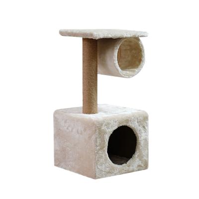 China Viable Hot Selling Cat Tree For Cat Jumping Cat Tower Short Plush Toy for sale