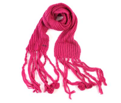 China Popular Solid Color Long Winter Knitted Scarf Ladies 100%acrylic Mohair Tassel Tassel Scarf for sale