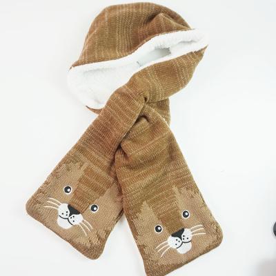 China High Quality Long Winter Beanie Hat Mitten Boys Animal Face Warm Knitted Kids Jacquard Scarf And Hat Set for sale