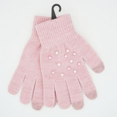 China New Simple Style Thicken Soft Warm Knitted Gloves Children Winter Girls Magic Recycling Glove for sale