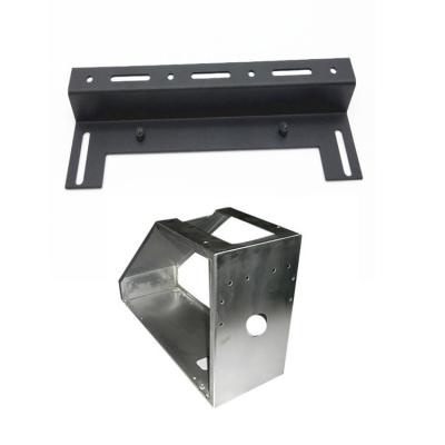 China Heavy Duty Aluminum Offset Wall Bracket For Mini Split Custom OEM ODM Black Powder Coating Aluminum Stamping L Shaped Right Angle Wall Bracket for sale