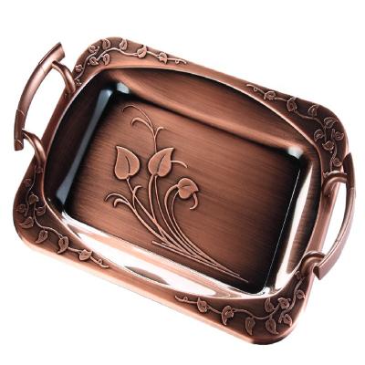 China Multifunctional Dish Tray With Various Size Serving Hotel Home Restaurant Food Stainless Steel Copper Large for sale