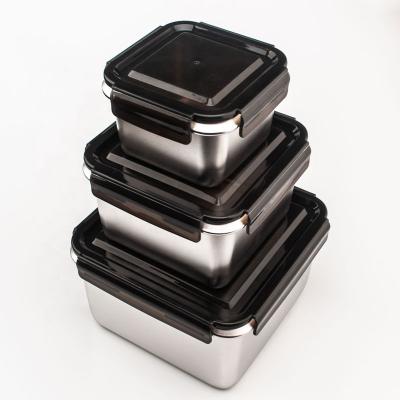 China Sustainable Wholesale High Quality Eco-friendly Lunch Box With Leakproof Lid Stainless Steel Food Container For Kids Or Adults for sale