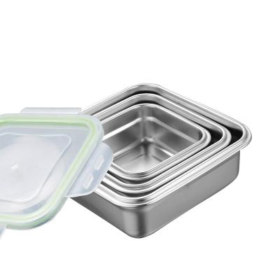 China Amazon 304 metal food storage container stainless steel tiffin bento bento lunch box eco-friendly viable lunch box for kids for sale