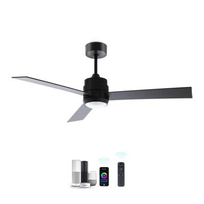 China Morden High Brightness LED Ceiling Fans DC Motor 20W Size Luxury Quality LED Lights Smart Voice Control with Alexa Goolgle Assistant for sale