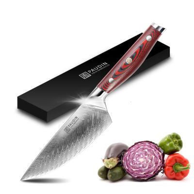 China Durable Design Small 6.5 Inch AUS-10 Durable Japanese Steel G10 2020 Handle Damascus Chef's Knife for sale