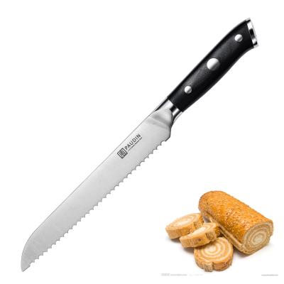 China Custom Viable Quality Guaranteed 8 Inch Sharp German Stainless Steel Blade Fiberglass G10 Handle Classic Bread Knife for sale