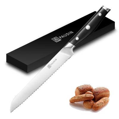 China Sustainable Ergonomic 8 Inch Handle Carbon Steel Bread Knife Stainless Professional Kitchen Utensils Ergonomic Cutlery Set for sale