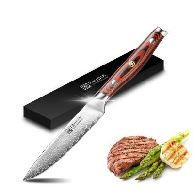 China Sustainable New Design 2020 5 Inch Damascus Stainless Steel With Vanadium Cooking Serving Knife for sale