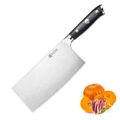 China Viable High Quality German Chinese Butcher 7 Inch Stainless Steel Cleaver Meat Knife From Paudin for sale