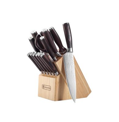 China Paudin Stocked 14 Piece Kitchen Knife Set Ultra Sharp Cooking Knife Set For Home Kitchen And Restaurant for sale