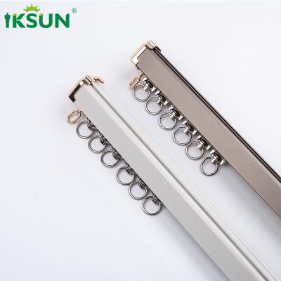 China Hot Selling Minimalist Amazon Ceiling Mounted Wave Bracket Aluminum Curtain Track In Pleat Resistant Runners For Living Room for sale