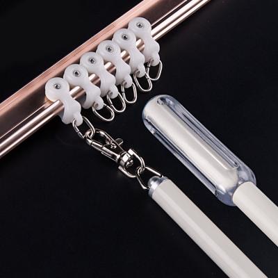 China Metal Aluminum Curtain Rods Pull Stick With Handle Plastic Curtain Rod Accessories Pole for sale