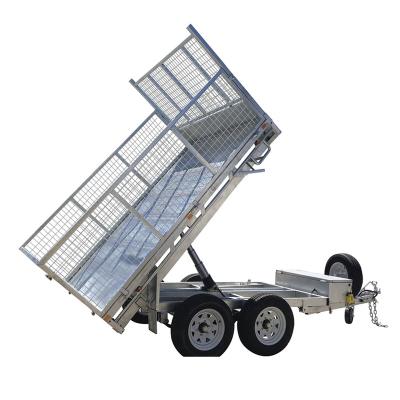 China Hot Selling Car Trailer 12x7 Hydraulic Tipping Flatbed Trailer Tipper Flat Top for sale