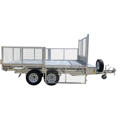 China Car Trailer 10x7 12x7 14x7 16x7 Hot Dip Flatbed Tipping Trailer With 2T ATM for sale