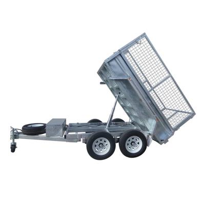 China Car Trailer 8x5 10x5 10x6 12x7 Tandem Axle Galvanized Tipper Box/Car/Hydraulic Farm/Service/Travel Trailer for sale