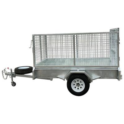 China 7x5 Hot Galvanized Axle Caged Trailer Single Car Trailer for sale