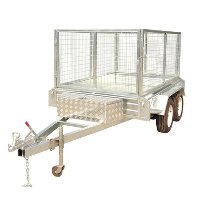 China Car Trailer Manufacturer Double Axle Box Trailers With Mesh Cage for sale