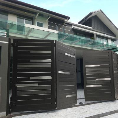 China bifold type aluminum electric automatic sliding gate villa doors modern house aluminum main design for sale