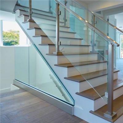 China Durable Aluminum Tempered Railing Laminated Glass Balustrade System Railing Stair Porch Deck Deck for sale