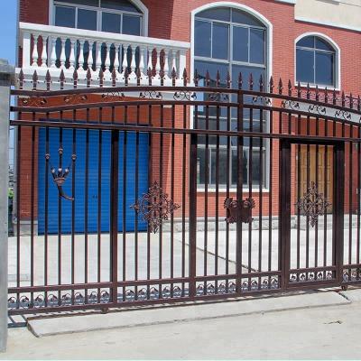 China Easily Compiled Wrought Iron Sliding Gate Home Base Track Latest Designs For Security for sale