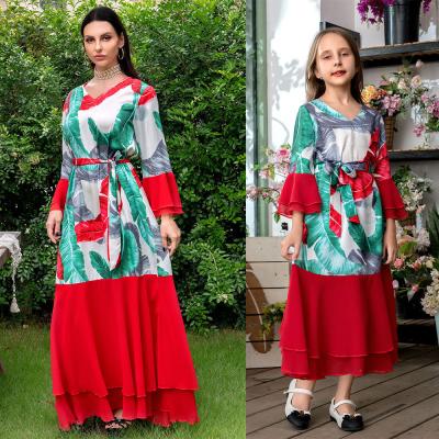 China abaya 2021 luxury islamic girls jalabiya kid turkey dress christmas fashion kids long sleeves dress long S-2XL for sale