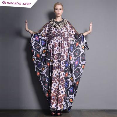 China Embroidered Floral Women's Kaftan Dresses Kimono Maxi Caftan Plus Size Tunic Lounge Dress African Boubou Beach Wear Abaya for sale