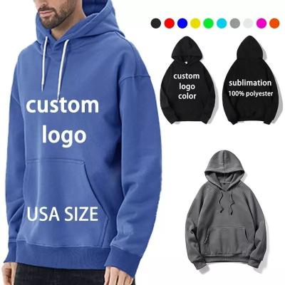 China Anti-Shrink Custom logo wholesale Various Colored Hip Hop Hoodie 100%cotton pullover drop shoulder oversized blank sublimation hoodies for sale