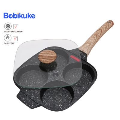 China None Frying Pan Aluminum Pancake Omelet Cookware Kitchen Breakfast Cooking Pan Egg Pan Frying Non-Stick With Glass Lid for sale