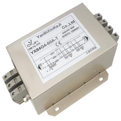 China YX84G4-60 het Blokoutput van A-T Three Phase EMI Filters Three Wire Terminal Te koop