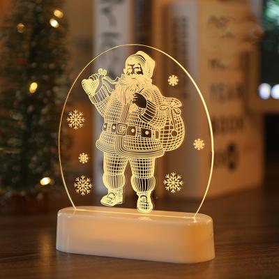 China USB Christmas Day Night 3D Christmas Day Dress Gift LED String Ornament Battery Operated Plastic Room Decoration Light For Kid Gift for sale