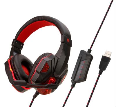 China Wholesale Hottest Custom Earphone 2021 Gamer RGB LED Lights Noise Cancel Computer PC Wired Gaming Headphones Earbuds 7.1 With MIC for sale