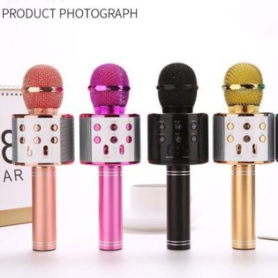 China Microphone Amazon Hit Wholesale Price Handheld Karaoke 2 in 1 Multifunctional Wireless Portable Mobile Handheld Microphones with Speaker for sale