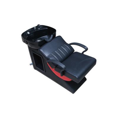 China Wholesale Barber Shop Furniture Barber Shop Furniture Barber Washing Shampoo Station Waterproof Super Comfortable Red Black Cheap Basin Chairs Bowl Sink and Chair for sale