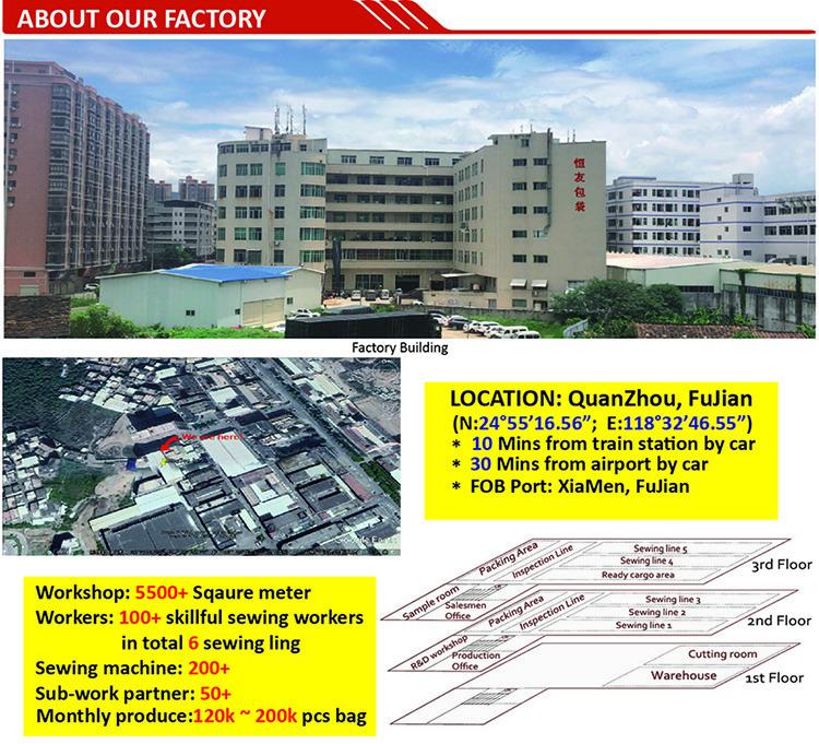 Verified China supplier - Quanzhou Hengyou Bag Co., Ltd.