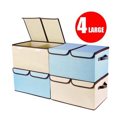 China 2020 Viable Black And White Stripes Polyester Fabric Folding Storage Box Creative Storage Basket For Home Storage for sale