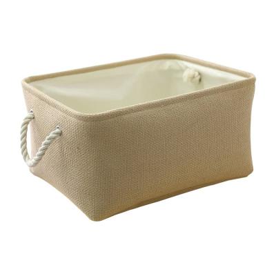 China High Quality Viable Foldable Cube Cloth Polyester Canvas Cloth Storage Box For Home Organizer for sale