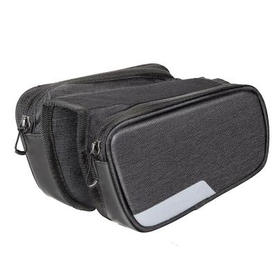 China Polyester Bike Frame Bag Bicycle Front Bag Top Tube Handlebars Waterproof Adjustable Storage Bag for sale