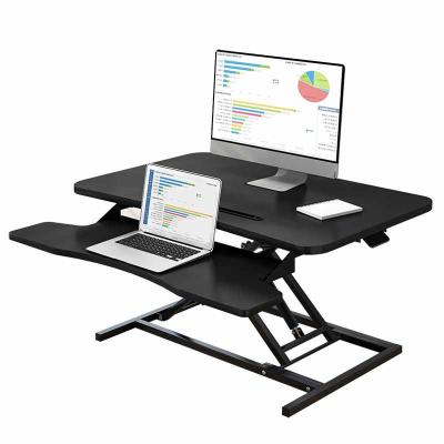 China (Size) Modern Manual Height Adjustable Sit Stand Adjustable Table Elevating Desk For Computer for sale