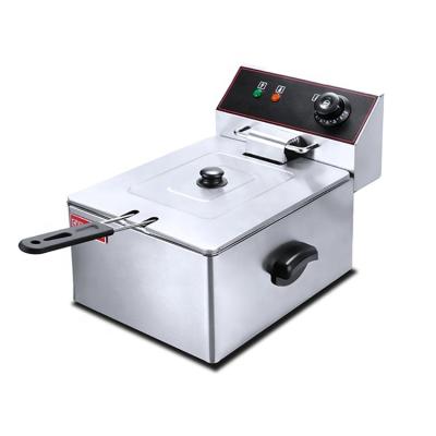 China Hot Sale Restaurant Industrial Commercial Electric Fish Potatochips Stainless Steel Chip Deep Fryer Basket Machine Price for sale