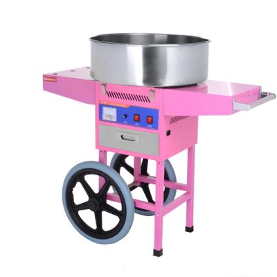 China Commercial Supplying Commercial Electric Silk Flower Maker Cotton Candy Floss Vending Machine With Trolley for sale