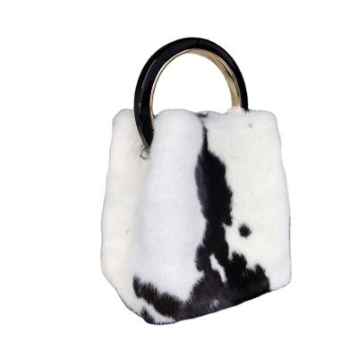 China Cheap Fashion Promotion Fashion Handbag Luxury Designer Fur Backpack for sale