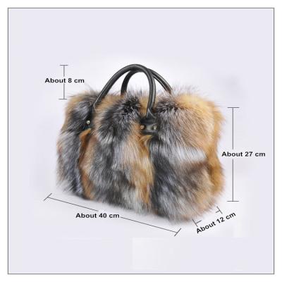 China Other Factory New Style Large Faux Fur Bag Supplier Genuine Fox Fur Shoulder Bag for sale